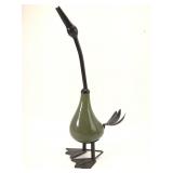 Metal & Ceramic Bird Sculpture 15 Tall