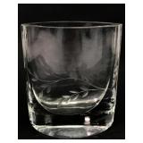 Etched Glass Vase With Leaf Design