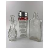 Glass Decanter, Shaker & Bottle Lot