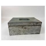 Metal Storage Box With Handle & Contents