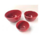 3 Chantal Red Mixing Bowls