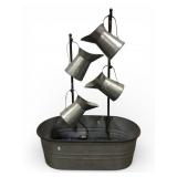 Metal Pitcher Fountain With Tub Base