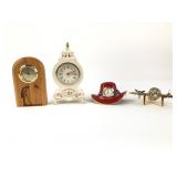 4 Miniature Clocks ï¿½ Various Designs