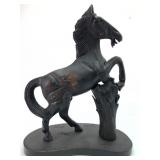 Carved & Painted Wood Horse Statue 14.5 Tall