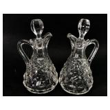 Pressed Glass Cruets With Stoppers