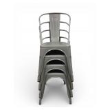 4 Metal Stackable Chairs