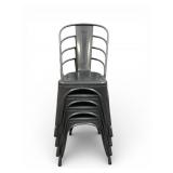 4 Metal Stackable Chairs