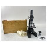 Crescent I-Beam Microscope With Accessories