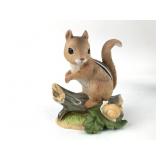 Homco Chipmunk Figurine On Log