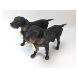 Capra Black Dog Figurines W/ Clocks