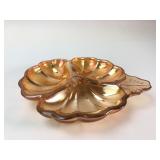 Carnival Glass Leaf-Shaped Dish 7 x 6