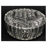 Pressed Glass Hexagonal Covered Dish