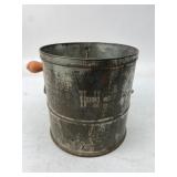 Hodge Tin Flour Sifter With Red Wooden Handle