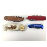 4 Pocket Knives With Various Designs