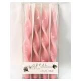 Adpal Pink Spiral Candles Handmade In Poland