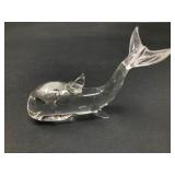 Glass Whale Figurine With Baby