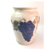 Bolder Pottery Stoneware Vase With Grapes