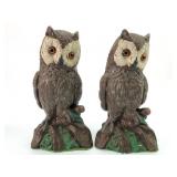 Ceramic Owl Figures 6.5 Tall Pair