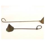 Brass Candle Snuffers Pair With Handles