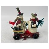 Coca-Cola Snowmen Figurine On Wagon