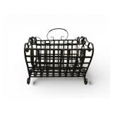 Wrought Iron Magazine Holder With Grape Design