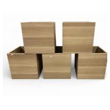 Five Wooden Cube Planters