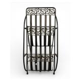 Metal Wine Rack With Decorative Accents