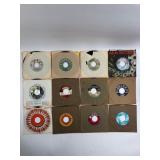 12 Assorted 45 RPM Vinyl Records