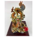 Polychrome Resin Feng Shui Dragon Statue