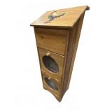 Wood Bread Box Cabinet with Rooster Motif
