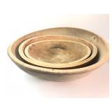 3 Wooden Dough Bowls, 10, 12, & 16ï¿½ï¿½