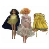 Two Plastic Fashion Dolls with Outfit