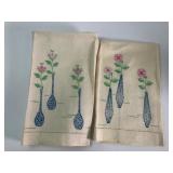 Vintage Hand Embroidered Hand Towels