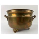 Vintage Brass Footed Planter With Handles