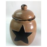 Primitive Style Star Stoneware Canister