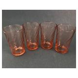 Vintage Luminarc France Pink Optic Swirl Tumblers