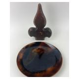 Handmade Kareka Decorative Plate & Wooden Fleur-De