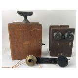 Antique Wooden Wall Phones & Handset