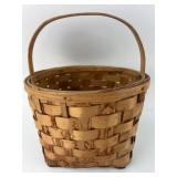Woven Wooden Basket With Handle