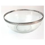 Dorothy Thorpe Glass Bowl With Silver Rim