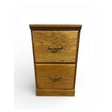 Wooden 2-Drawer File Cabinet With Brass Handles