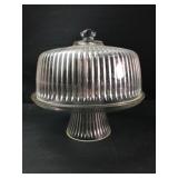 Anchor Hocking Monaco Ribbed Glass Cake Stand & Do