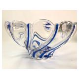 Mikasa Crystal Peppermint Cobalt Swirl Bowl