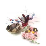 Decorative Pinecones, Bird Figurine & More