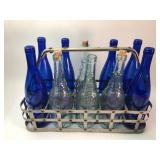 Metal Bottle Carrier With Glass Bottles