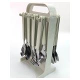 Stainless Steel Flatware Set W/ Rack