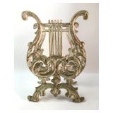 Cast Iron Lyre-Shaped Book Stand
