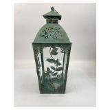 Metal & Glass Green Leaf Lantern