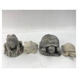 Concrete Frog & Turtle Garden Statues