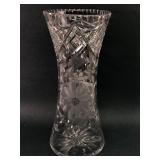 Crystal Vase With Intricate Floral & Geometric Des